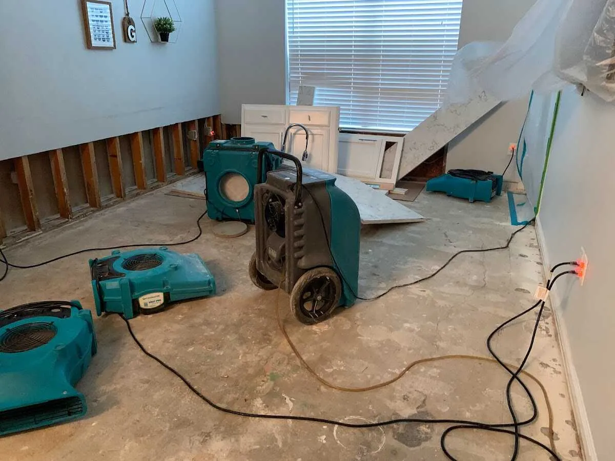 Dehumidifier in flood-cut room for Water Extraction & Removal in Horn Lake